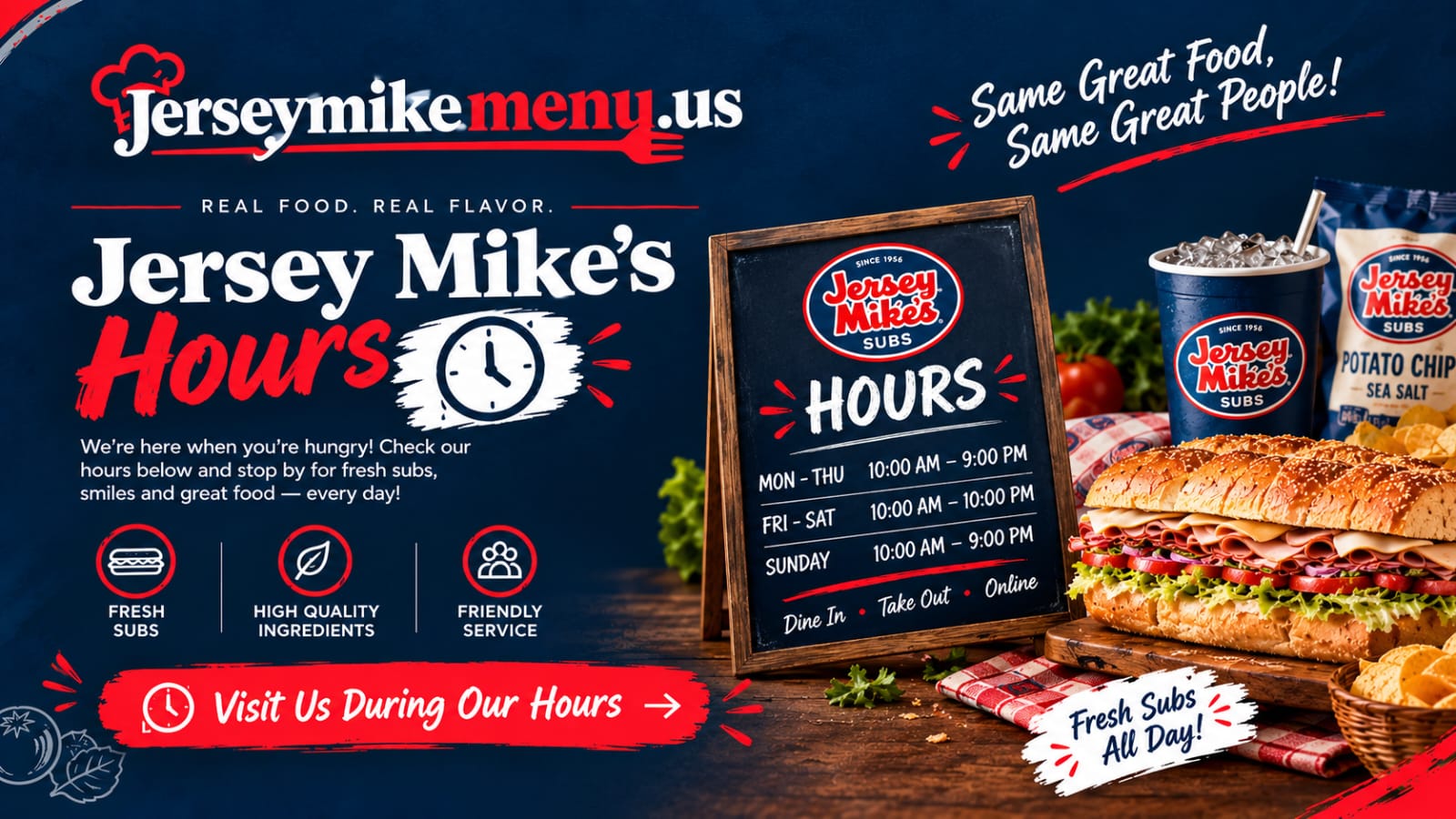 Jersey Mike’s Hours 2026 – Opening & Closing Times
